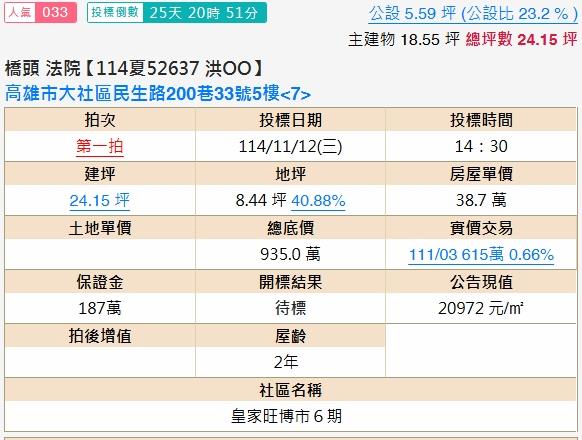 高雄大社公寓法拍-1