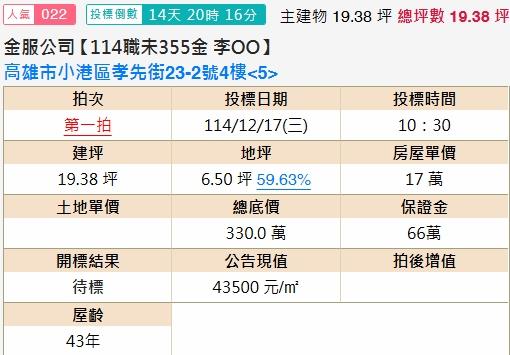 高雄小港法拍公寓-1