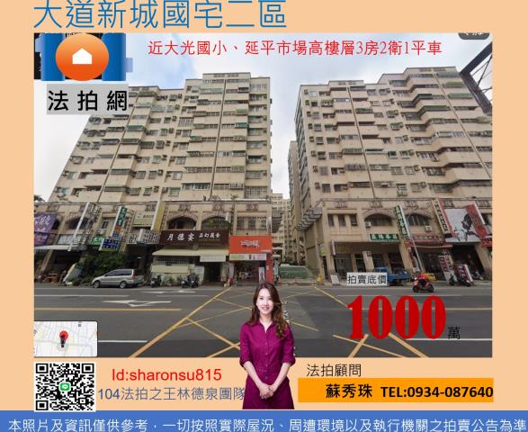 大道新城國宅3房1平車