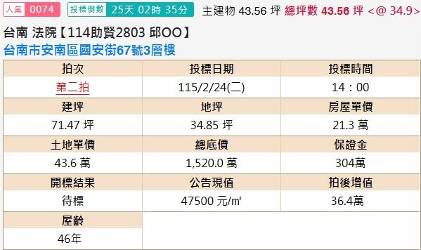 台南安南透天法拍-1