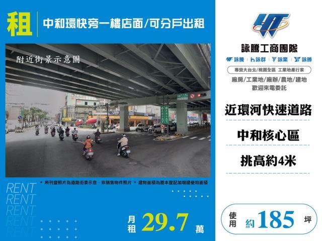 中和環快旁一樓店面可分戶出租