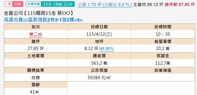 高雄法拍公寓-1