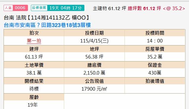 台南安南透天法拍-2