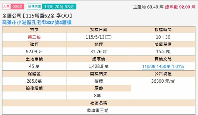 高雄小港透天法拍-1