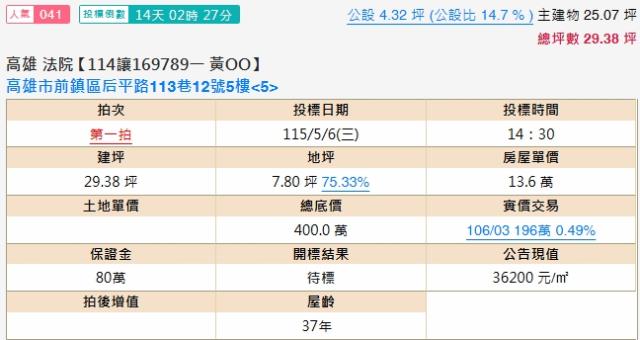 前鎮法拍公寓-2