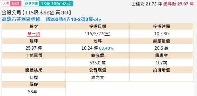 苓雅公寓拍賣-2