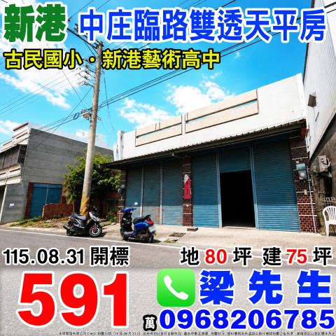 嘉義新港中庄大面寬臨路雙透天平房中庄村中庄84號84之1號