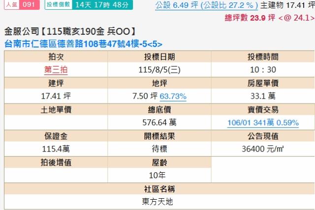 台南仁德法拍公寓-1