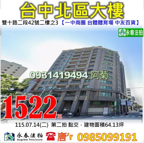 育仁國小一中商圈台體體育場雙十國中中友百貨