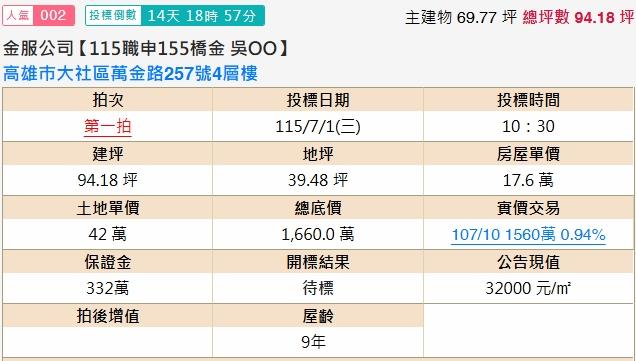高雄大社透天拍賣-2