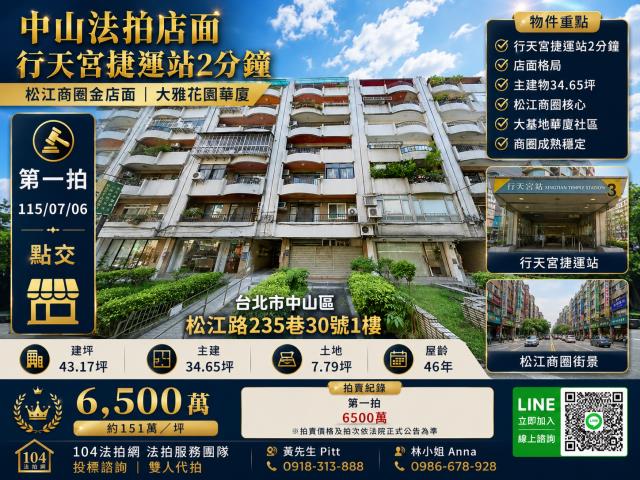 台北中山區拍賣一樓-1
