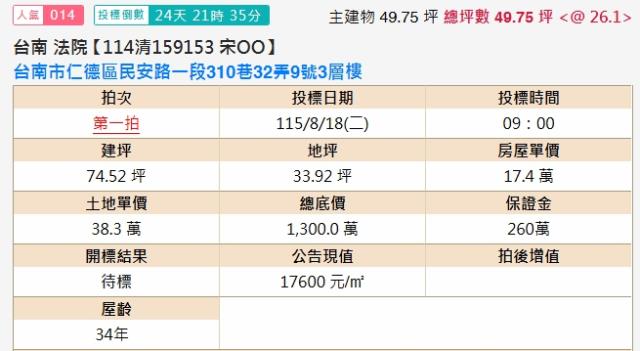 仁德透天法拍-2