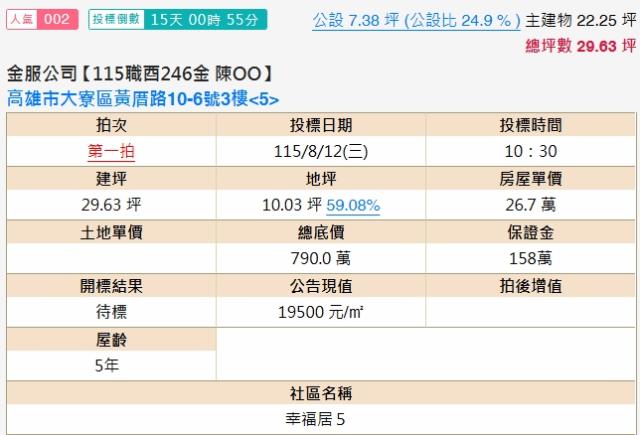 大寮公寓拍賣-1