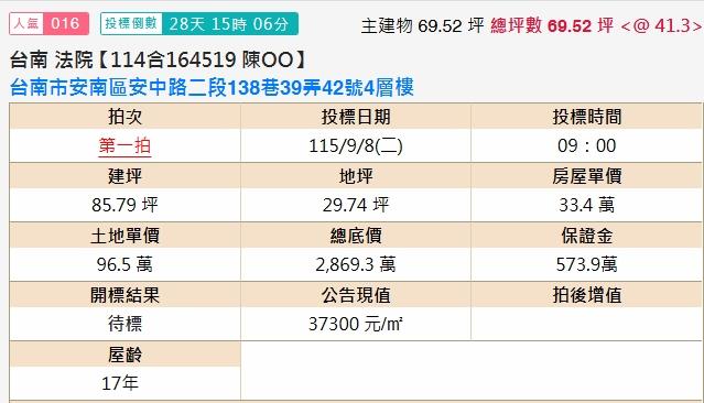 台南安南透天法拍-2
