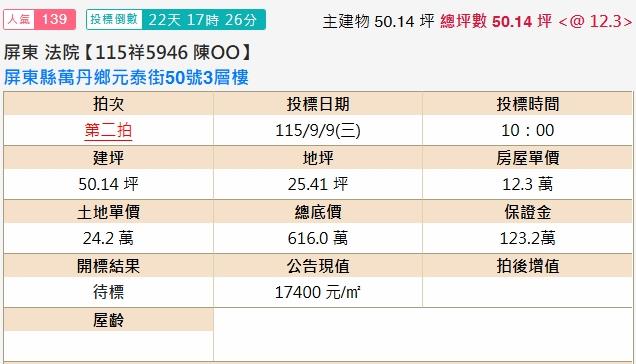 屏東萬丹透天法拍-1
