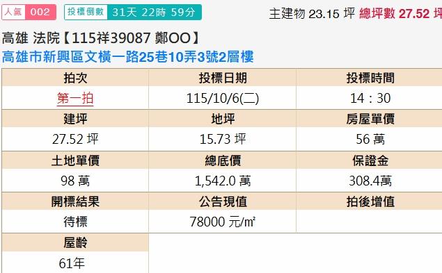 高雄新興區法拍透天-2