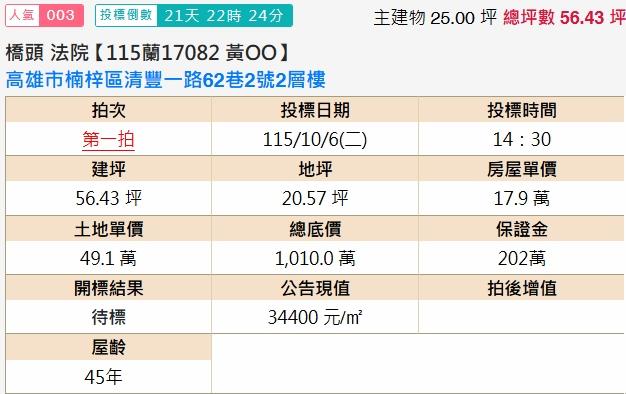 高雄楠梓透天法拍-1