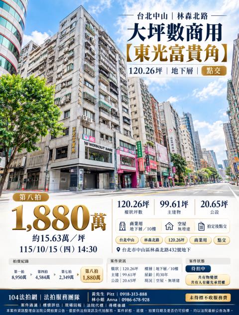 台北中山區店面法拍-1