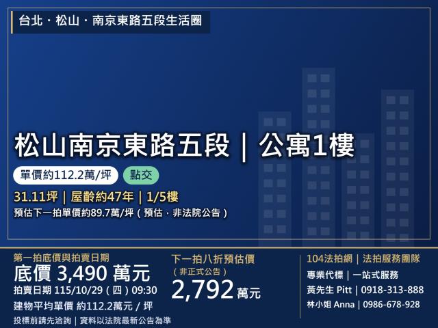 台北市松山區南京東路五段250巷36弄12號1樓
