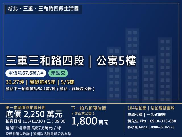 新北三重拍賣公寓-1