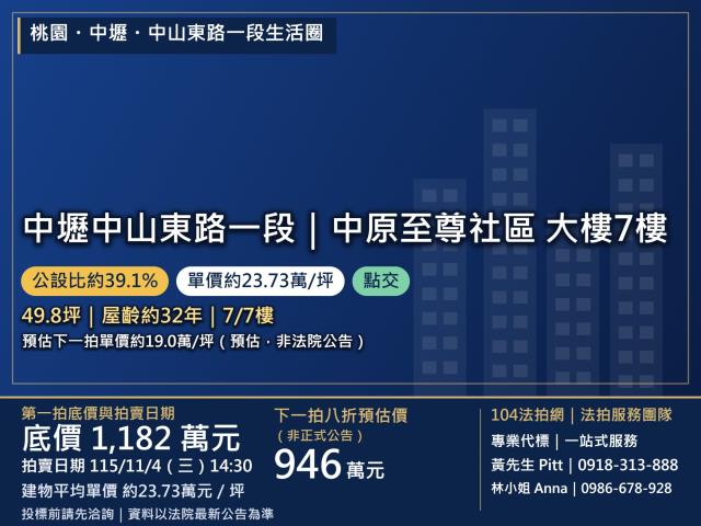 桃園市中壢區中山東路一段223巷89弄2號7樓