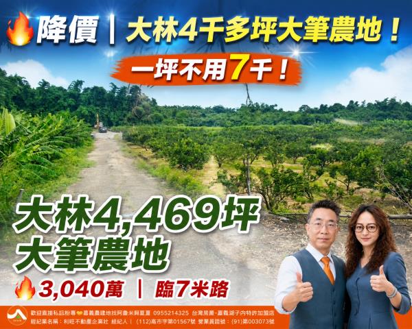 嘉義湖子內阿魯米嘉義建地農地台灣房屋湖子內特許加盟店富鑫團隊