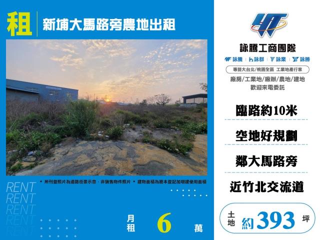 新埔大馬路旁農地出租