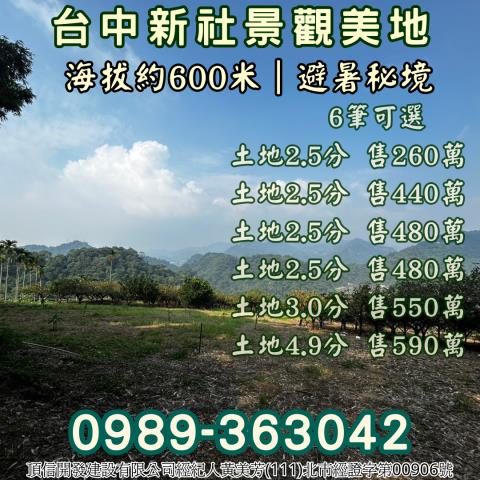 台中新社農地_山坡地_休閒地-1